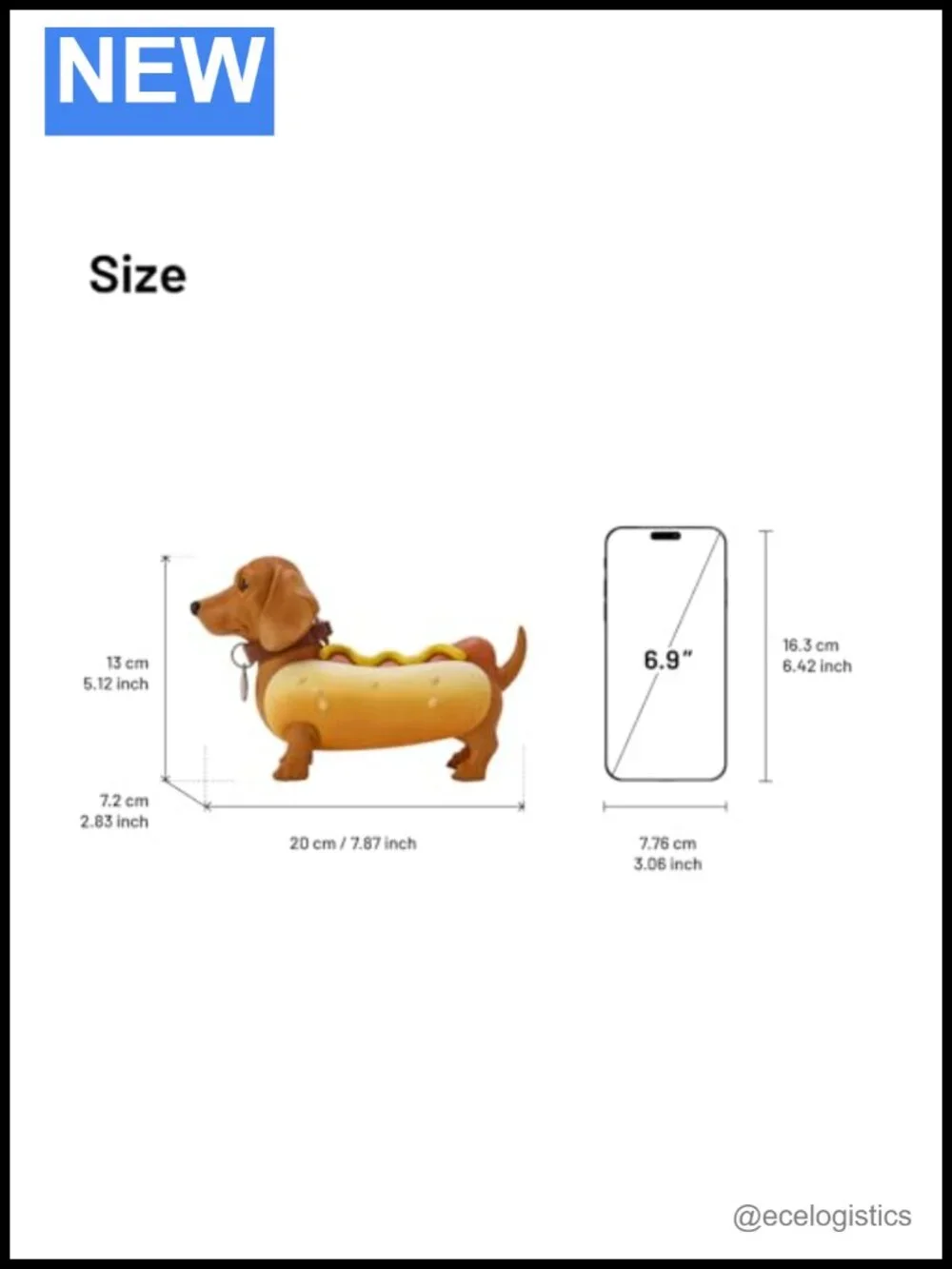 JW PEI Dachshund Hot Dog Clutch Resin Handbag